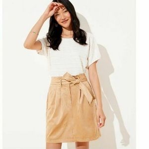 Loft faux suede tie waist pocket skirt
